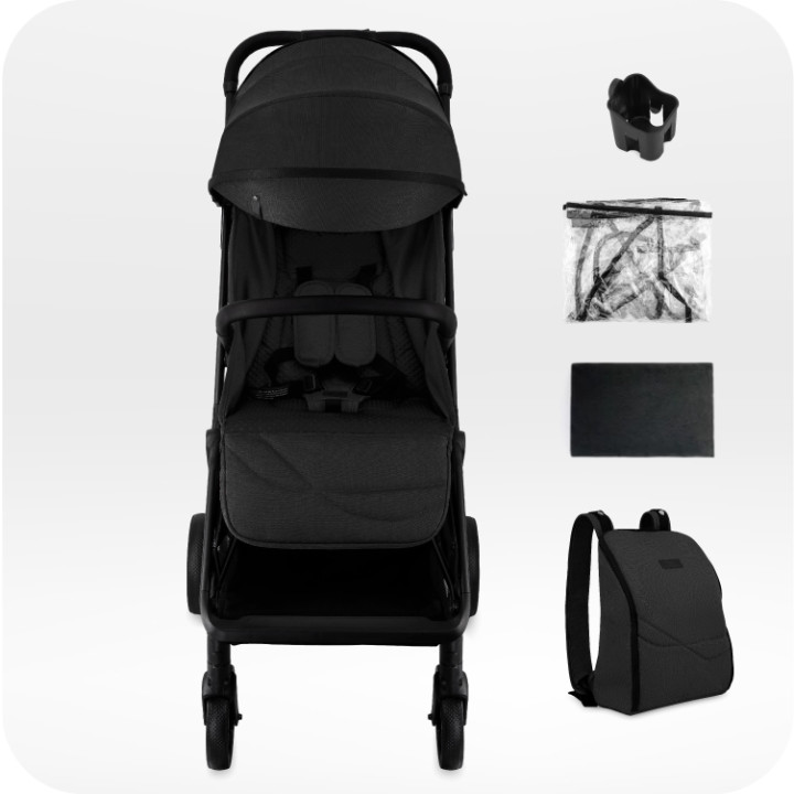 Self-folding MoMi ANDREA stroller BLACK