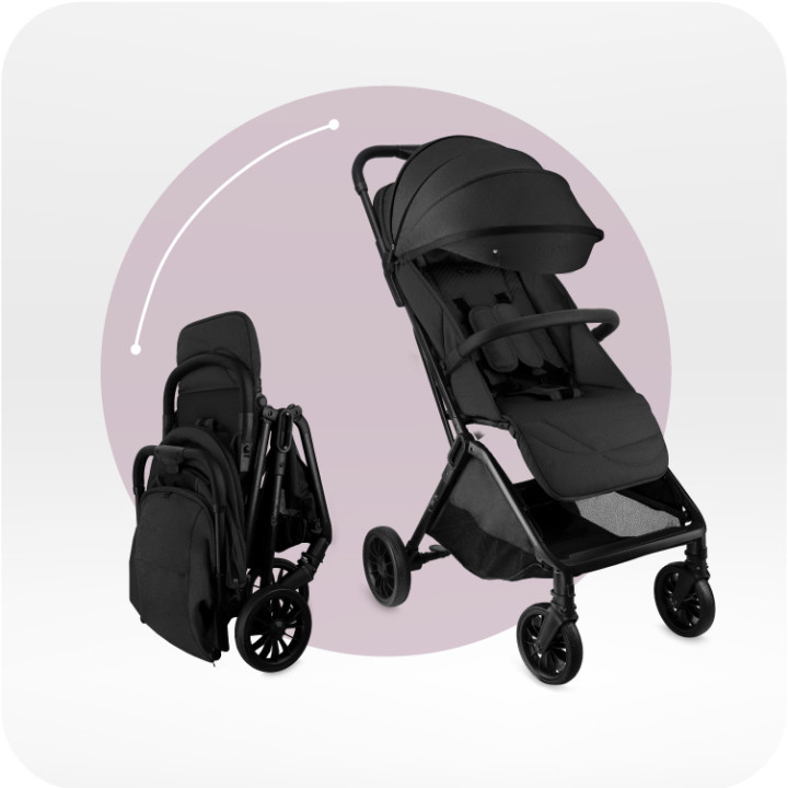 Self-folding MoMi ANDREA stroller BLACK