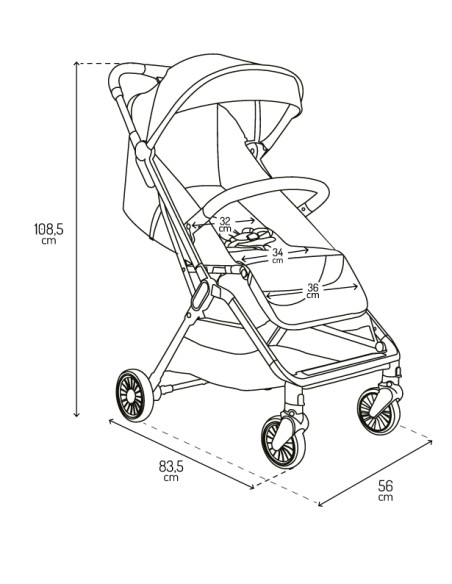 Self-folding MoMi ANDREA stroller BLACK