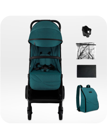 Self-folding MoMi ANDREA stroller TURQUOISE