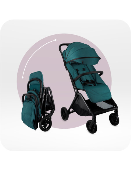 Self-folding MoMi ANDREA stroller TURQUOISE
