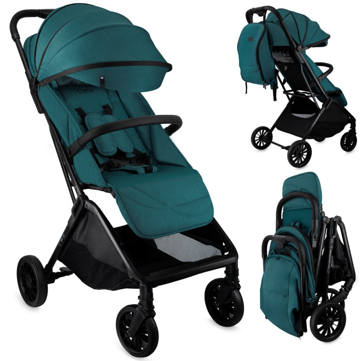 Self-folding MoMi ANDREA stroller TURQUOISE