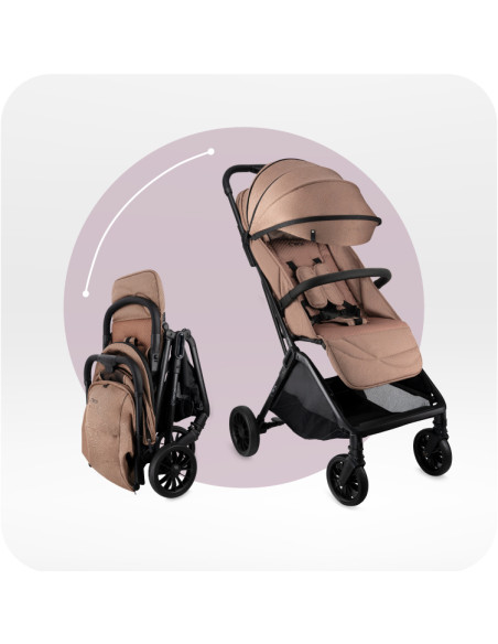 MoMi ANDREA - automatisch zusammenklappbarer Kinderwagen BRAUN