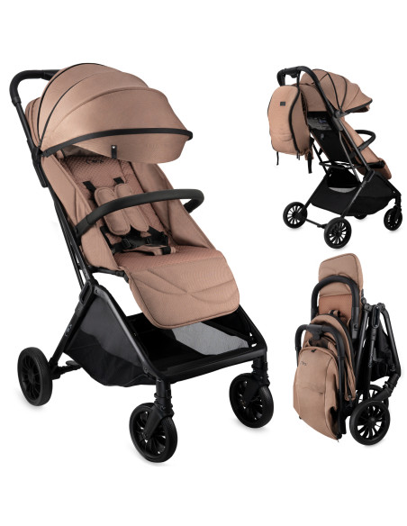 MoMi ANDREA - automatisch zusammenklappbarer Kinderwagen BRAUN