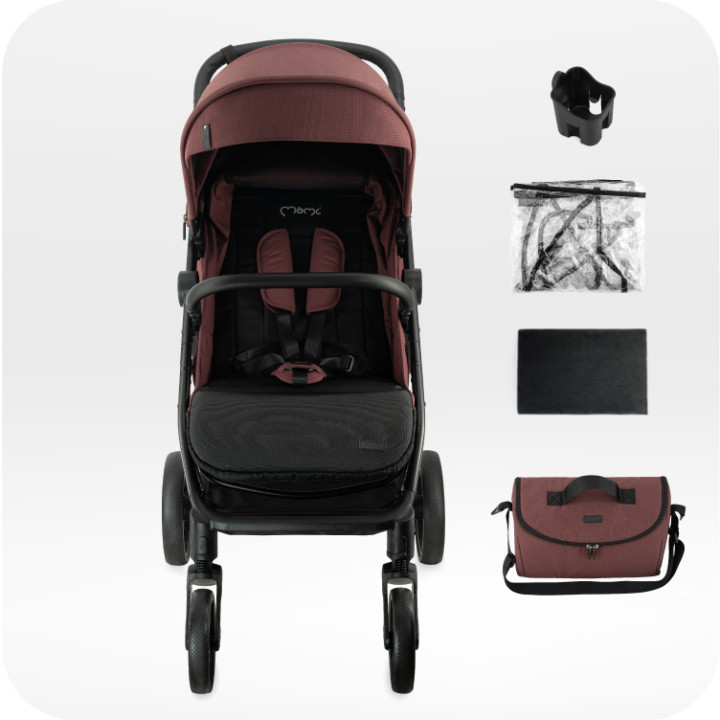 MoMi CLARA kinderwagen BURGUND