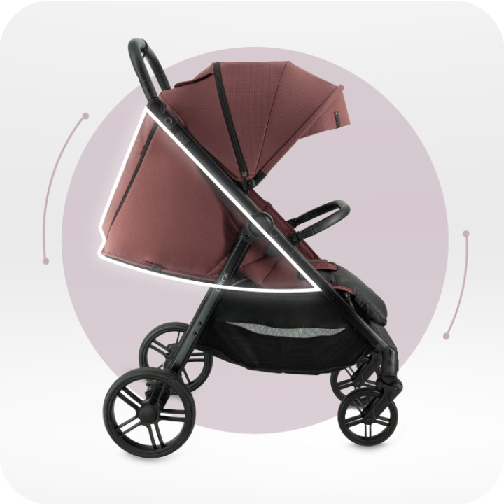 MoMi CLARA kinderwagen BURGUND
