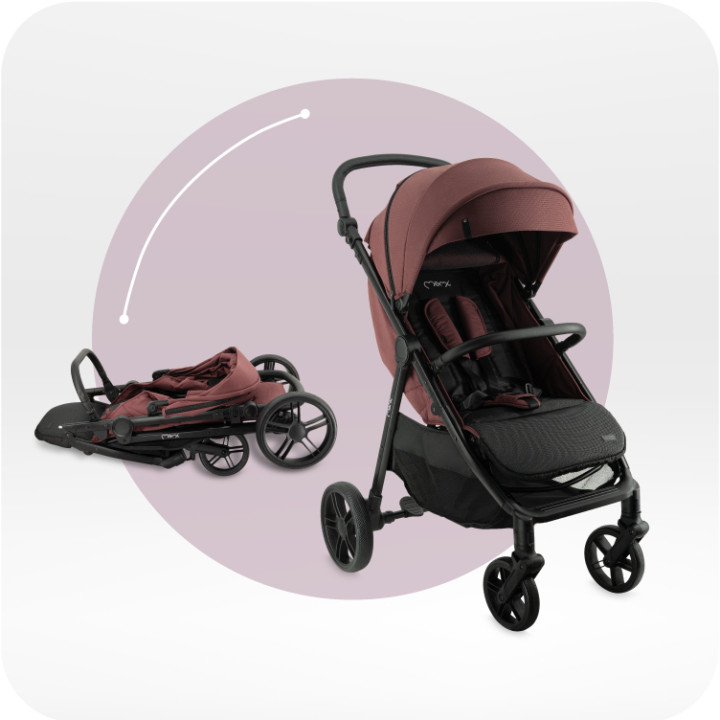MoMi CLARA kinderwagen BURGUND