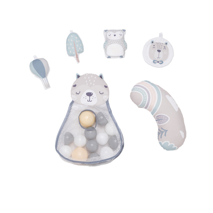 MoMi PASTEL 3w1  mata edukacyjna, kojec, basen...