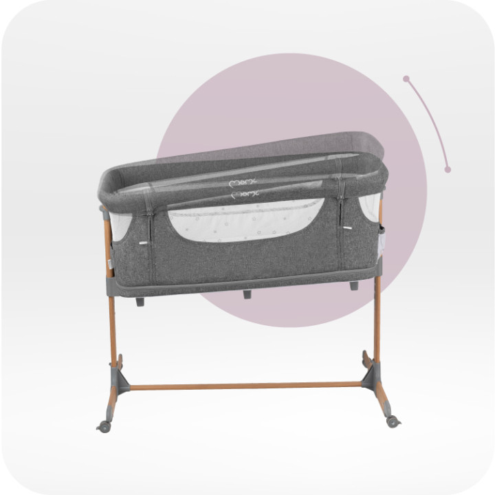 MoMi SMART BED łóżeczko dostawne 4w1 SZARE
