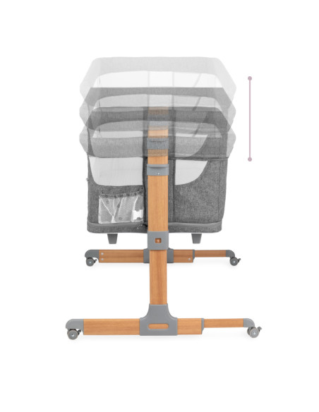 MoMi SMART BED łóżeczko dostawne 4w1 SZARE