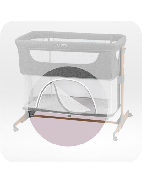 MoMi SMART BED łóżeczko dostawne 4w1 SZARE