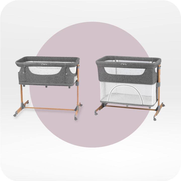 MoMi SMART BED łóżeczko dostawne 4w1 SZARE
