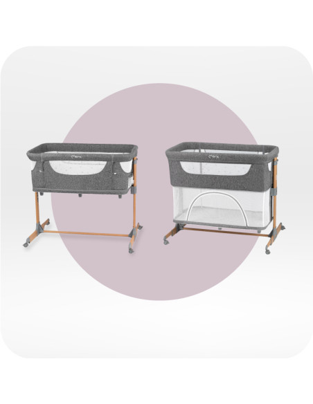 MoMi SMART BED łóżeczko dostawne 4w1 SZARE