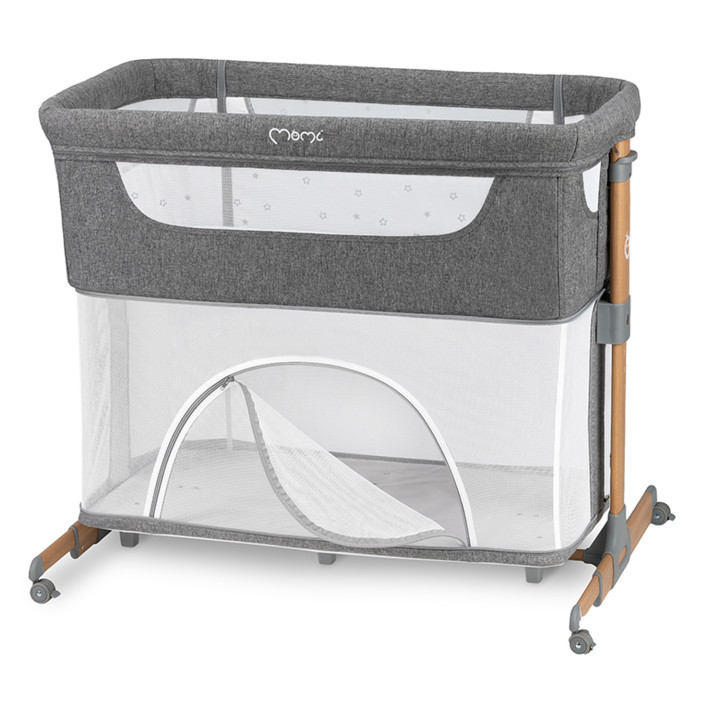 MoMi SMART BED łóżeczko dostawne 4w1 SZARE
