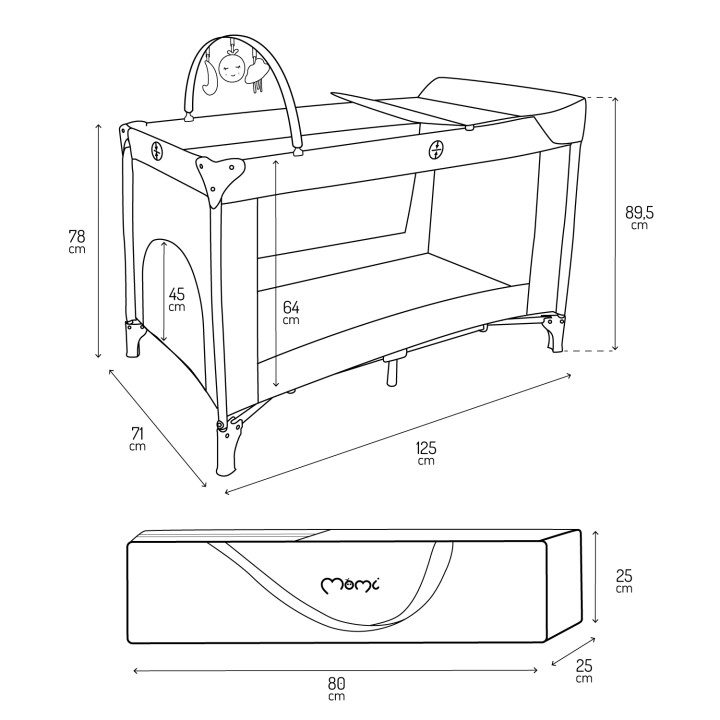 MoMi BELOVE PLUS travel cot BEIGE