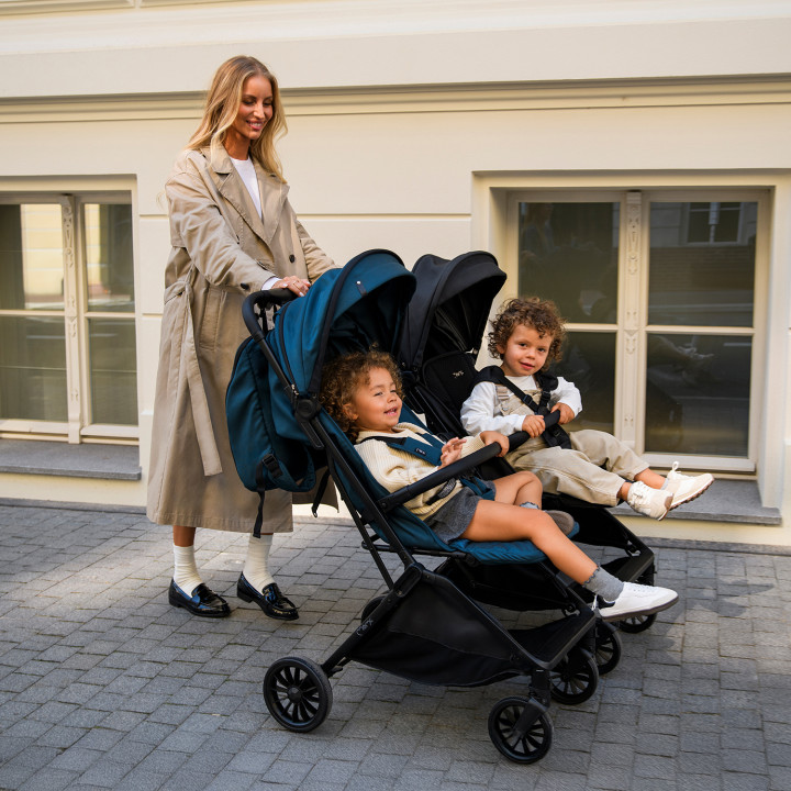 Self-folding MoMi ANDREA stroller TURQUOISE