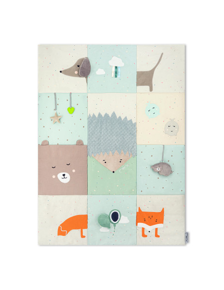 MoMi VOLPI patchwork educational mat