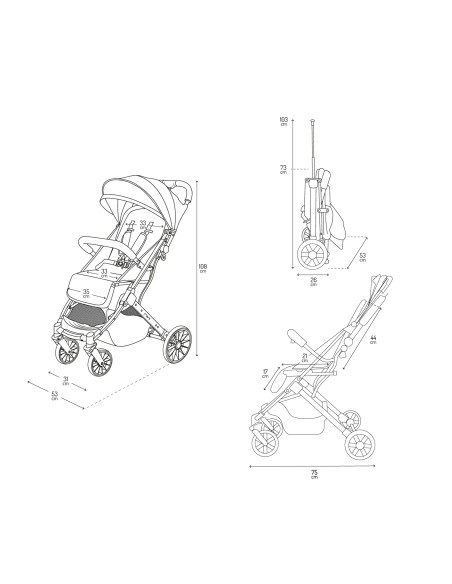 MoMi ESTELLE LIGHT PLUS stroller PINK