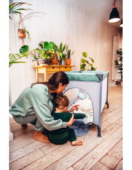 MoMi BELOVE łóżeczko turystyczne - torba do transportu w zestawie! BEŻOWE