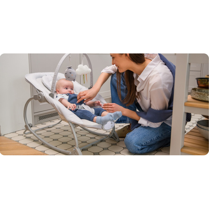 MoMi LAPIS bujaczek leżaczek JASNOSZARY