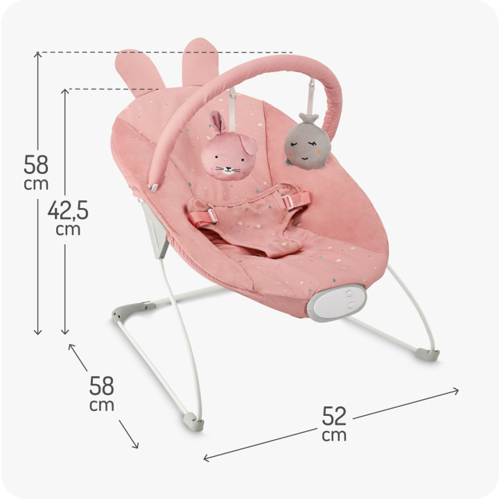MoMi GLOSSY leżaczek RÓŻOWY