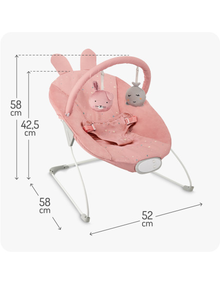 MoMi GLOSSY leżaczek RÓŻOWY