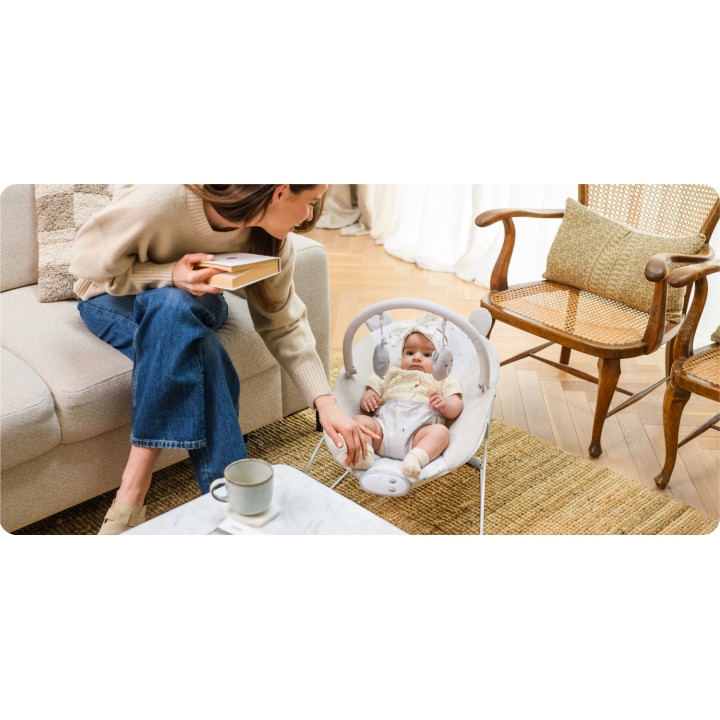 MoMi GLOSSY leżaczek RÓŻOWY