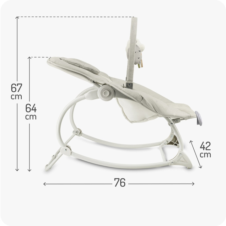 MoMi LAPIS bujaczek leżaczek JASNOSZARY