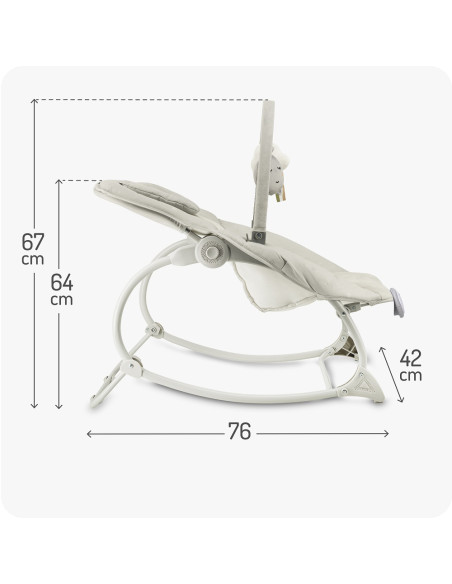 MoMi LAPIS bujaczek leżaczek JASNOSZARY