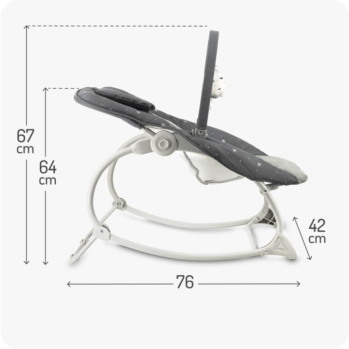 MoMi LAPIS bujaczek leżaczek CIEMNOSZARY