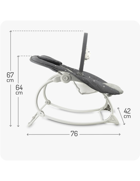 MoMi LAPIS bujaczek leżaczek CIEMNOSZARY