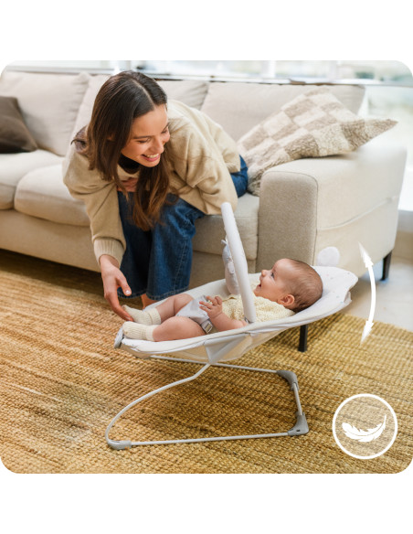 MoMi GLOSSY leżaczek NIEBIESKI