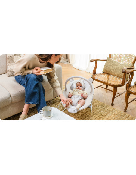 MoMi GLOSSY leżaczek NIEBIESKI