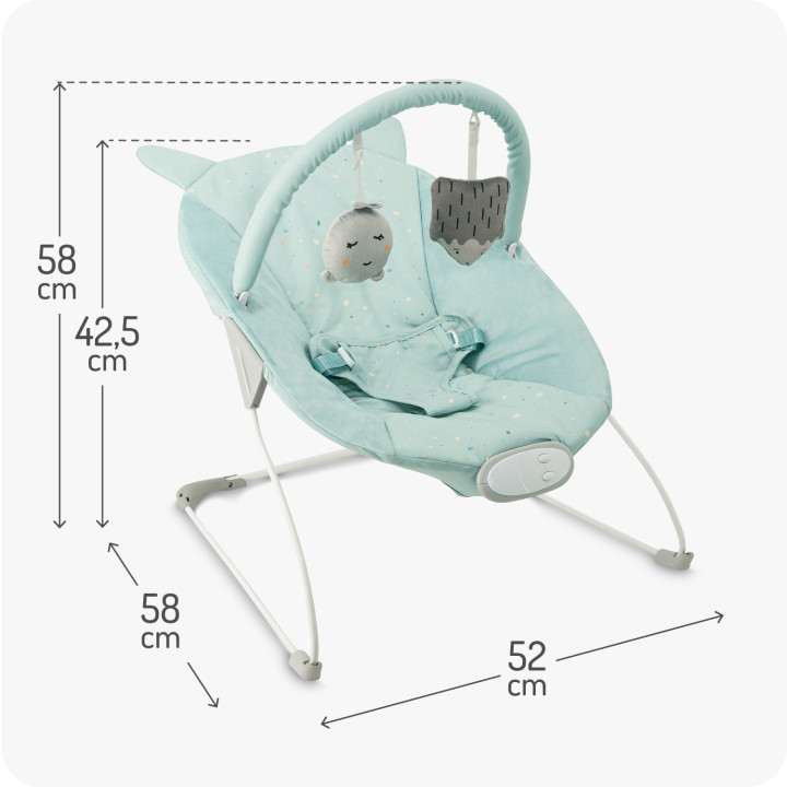 MoMi GLOSSY leżaczek NIEBIESKI