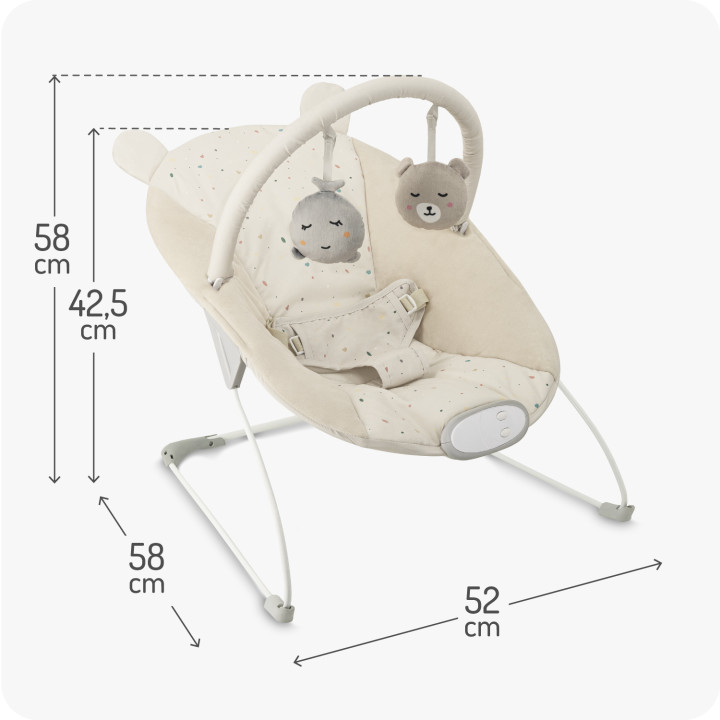 MoMi GLOSSY leżaczek BEŻOWY