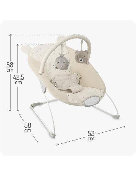 MoMi GLOSSY leżaczek BEŻOWY