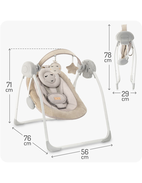 MoMi LISS bujaczek elektryczny z funkcją timera BEŻOWY