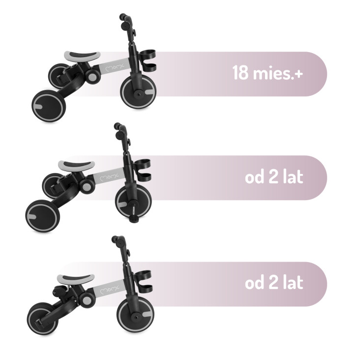 MoMi FILO rowerek trójkołowy 3w1 SZARY