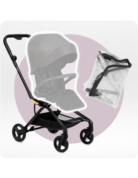 Zestaw MoMi ADELLE 360 ° CZARNO-CZERWONA + folia przeciwdeszczowa