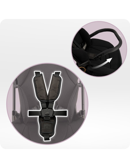 Zestaw MoMi ADELLE 360 ° CZARNO-CZERWONA + folia przeciwdeszczowa