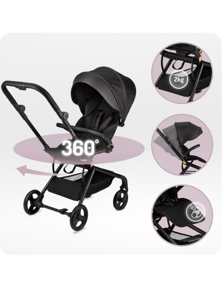 Zestaw MoMi ADELLE 360 ° CZARNO-CZERWONA + folia przeciwdeszczowa