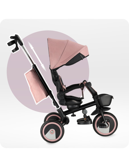 MoMi IVI rowerek trójkołowy 3w1 RÓŻOWY