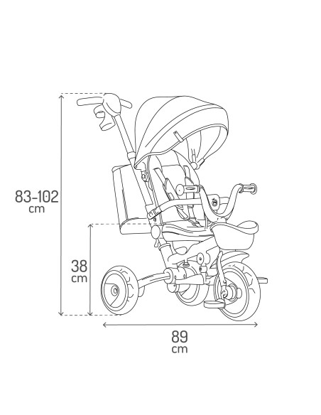 copy of MoMi SOLIVIA 4in1 Tricycle GRAY