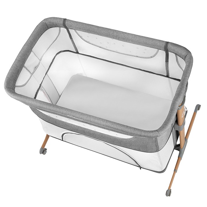 MoMi SMART BED łóżeczko dostawne 4w1 SZARE