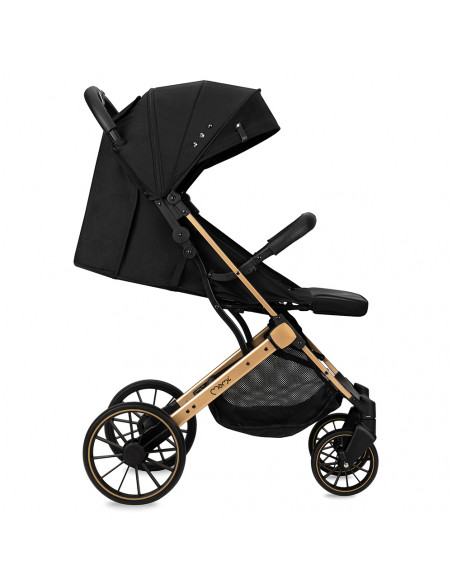 MoMi ESTELLE DAKAR  wózek spacerowy z kompletem akcesoriów w zestawie! CZARNO-ZŁOTY