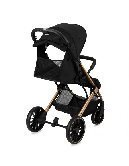 MoMi ESTELLE DAKAR  wózek spacerowy z kompletem akcesoriów w zestawie! CZARNO-ZŁOTY