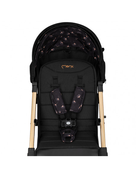 MoMi ESTELLE DAKAR  wózek spacerowy z kompletem akcesoriów w zestawie! CZARNO-ZŁOTY