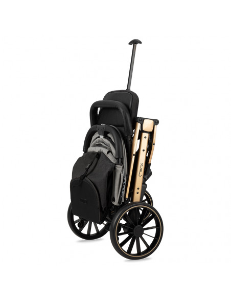 MoMi ESTELLE DAKAR wózek spacerowy z kompletem akcesoriów w zestawie! SZARO-ZŁOTY