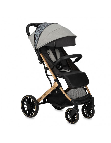MoMi ESTELLE DAKAR wózek spacerowy z kompletem akcesoriów w zestawie! SZARO-ZŁOTY