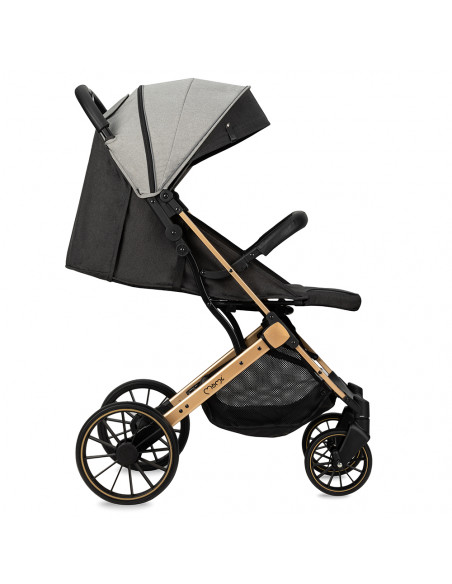 MoMi ESTELLE DAKAR wózek spacerowy z kompletem akcesoriów w zestawie! SZARO-ZŁOTY